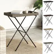 Folding Tray Table Outdoor Dining Side Table Garden Patio Poly Rattan vidaXL