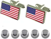 [Select Gifts] Shirt Dress Studs America Flag Cufflinks