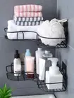 Shower Caddy Bathroom, Kitchen Shelf Storage Organizer Wall-mounted Rack.