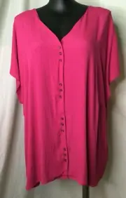 AUTOGRAPH RASPBERRY PINK "LOADS OF BUTTONS" TOP SZ 22-NEW REDUCED $ AUTOGRAPH