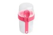 LocknLock To-Go 2-Way Food Container Storage w Fork Utensil 17.6cm Hot Pink