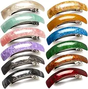 JOYOYO 12 Pcs Hair Barrettes for Women Elegant Barrette Hair Clips Retro French Design, Acrylic Hair Slides Automatic Clamp Hair Clips