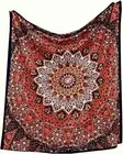 Queen Star Bohemian Tapestry Elephant Mandala Tapestry Black and Red Traditional