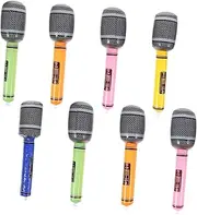 Vaguelly 8pcs Set Inflatable Microphone Props Cute Microphone for Parties Easy to Inflate Fun Music Activities for All Ages for Adults