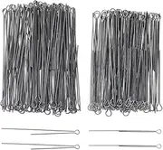 SUPERFINDINGS About 200Pcs 2 Styles Fishing Spinner Shaft 70x0.7~0.8mm Wire Spinner Bait 304 Stainless Steel Fishing Looped Spinner Parts Component Looped Wire Shafts for Fishing Lure Making Supplie