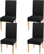 WOTOW Dining Room Chair Cover Set of 4, High Elasticity Removable and Washable Chair Cushion Protector for Kitchen Home Party
