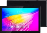 Tablet 10 inch, Android 11 64GB Quad Core Tablets PC, Support Black