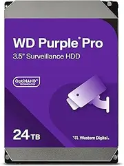 Western Digital 24TB WD Purple Pro Surveillance Internal Hard Drive HDD - SATA 6 Gb/s, 512 MB Cache, 3.5" - WD240PURP