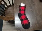 NWT World's Softest Socks Cozy Collection Red And Black Women's Shoe Size 6-10