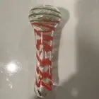 Premium 4.5 inch tobacco smoking bowl glass pipe Green Red Striped Design
