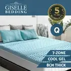 8CM COOL GEL Memory Foam Mattress Topper BAMBOO 60kg/m3 Queen Foam 7-Zone
