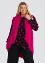 [Taking Shape] Taking Shape Fuzzy Vest in Pink - Women's Accessories Pink