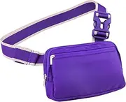 WALNEW Fanny Pack Bum Bag, Small Crossbody Bags for Women Men, Fashion Waist Packs Money Belt Bag Over The Shoulder for Traveling Workout Running Hiking (Purple)