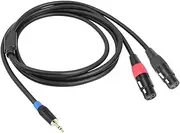 Generic 3.5mm to Dual Female XLR Y-Splitter Cable Male to Female 3.5mm 1/8inch Jack to 2 XLR 3Pin Cable Adapter Gold-Plated Plug 1/8 Inch Mini Jack to 2 XLR Y Splitter Adapter