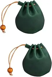 [Holibanna] 2pcs Leather Coin Bag Small Change Purse Mini Pouch Keychain for Travel