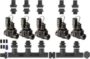 Rain Bird Action Machining 5 Zone Manifold Valve Kit - 100DVF With Flow Control