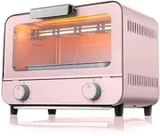 9L Mini Countertop Oven with Adjustable Temperature 50-230 ℃ Toaster Oven 30 Minutes Timer Household Baking Multifunctional Cake Oven (Color : Pink)