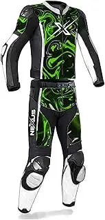Motorbike Racing Suit Full Body Protection Motorcycle Cow Hide Leather 2-Piece Racing Suit For Professional Bikers