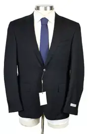 CANALI Suit 38 R (48 EU) Men's Black Stripe Wool Classic Fit Two Button $2495