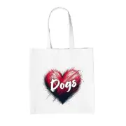 Love Heart Dogs - Canvas Tote Bag - Dog Labrador Collie Cockapoo Spaniel Pet