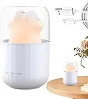 Cute Humidifier - 300ml Room Humidifier Cat Paw Shaped - Hydration Fog Spray Machine, Bedroom Night Light, Dry Air Cooling Device for Workers
