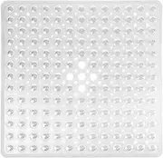 Square Shower Mat Non Slip - 53 x 53cm, Anti Mould Soft Shower Stall Mat with Suction Cup and Drain Holes, Rubber Bathtub Mat Stall Floor Mats for Bathroom, Machine Washable, Bathroom Accessories