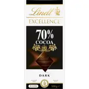 Lindt Excellence 70% Cocoa Dark Chocolate 100g