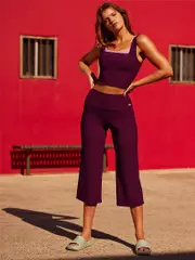 Running Bare Werk it Ribbed Crop Yoga Pants. Shop Flared Leggings