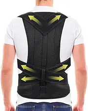 XS-5XL Plus Size Back Brace Posture Corrector Male Female Adjustable Full Back Support Belt Lumbar Shoulder Posture Support Pain Relief Prevent Scoliosis Improve Hunchback(4X-Large)
