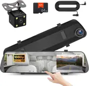Mirror Dash Cam 4 Inch Rear View Mirror Camera 1080P Front and Rear View Dual Ca