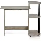 Furinno Computer Desk with Shelves French Oak Grey/Black