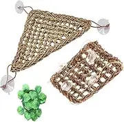 2 Pack Bearded Dragon Hammock for Lizard 100% Natural Seagrass Fabric Hammock for