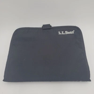 L.L. Bean Travel Bag Black & Blue Nylon Hanging Tri-Folding Shower Organizer