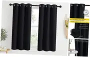 out Bedroom Curtains for Windows 50 inch Long - 34"W x 50"L (Pack of 2) Black