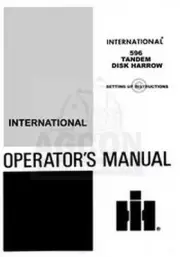 International 596 Tandem Disk Harrow Operators Manual