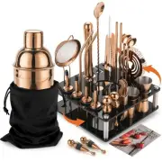 KINGROW Mixology Cocktail Shaker Set - Complete 29-Piece Bartender Kit and Ba...