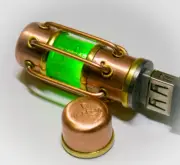 Handmade USB Flash drive 1TB USB 3.2 Steampunk lamp glow in dark cyberpunk