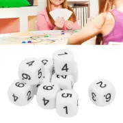 (White)20PCS 6 Sided Number Dice Plastic 16mm Round Corner Polyhedral Dice FF