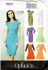 Vogue Options Sewing Pattern V8902 Misses Close Fitting Dress Size 14-22