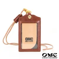 在飛比找蝦皮商城優惠-【OMC】義大利植鞣革職人通用直式牛皮證件套悠遊卡套(棕色)
