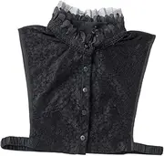 [FRCOLOR] False Collar Lace Collar Choker Collared Collars Blouse Women Neck Women White Blouse Detachable for Fake Half Shirt Collar Stand Collar Half Shirt Blouse Black Chiffon