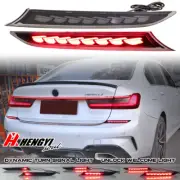 2X Rear Reflector Light w Dynamic Turn Signal Smoke For BMW G20 3-Series M-Sport