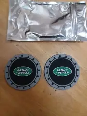 NEW LAND ROVER LOGO CUP HOLDER COASTER MATS PADS NO SLIP SILICONE 2.75" SET OF 2