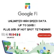 1 Month Google Fi 5G Unlimited Calls/Texts/Data SIM Kit US, Canada and Mexico