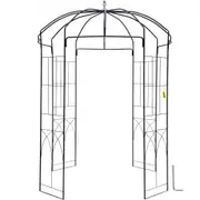 VEVOR Birdcage Shape Garden Arbor, 2.44m High, 1.59m Wide, Heavy Duty Wrought Iron Arbor, Wedding Arch Trellis for Climbing Vines in Outdoor Garden, B