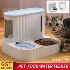 2 in1 Feeder Food Water Dispenser Bowl Automatic Dog Cat Bottle Pet Self Feeding