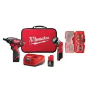 Electric Screwdriver LED Worklight Kit 1/4" Hex 12V Cordless w/ 40 Piece Bit Set