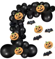 Halloween Balloons Garland Arch Kit/ Black Latex Balloons/ 110 pieces black set