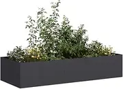 Raised Garden Bed, Elevated Planter Box Plant Container Black 200x80x40 cm Steel