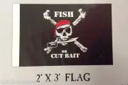 Fish Or Cut Bait Pirate flag scuba dive equip novelty 639 GIFT FUN 2x3 valentine